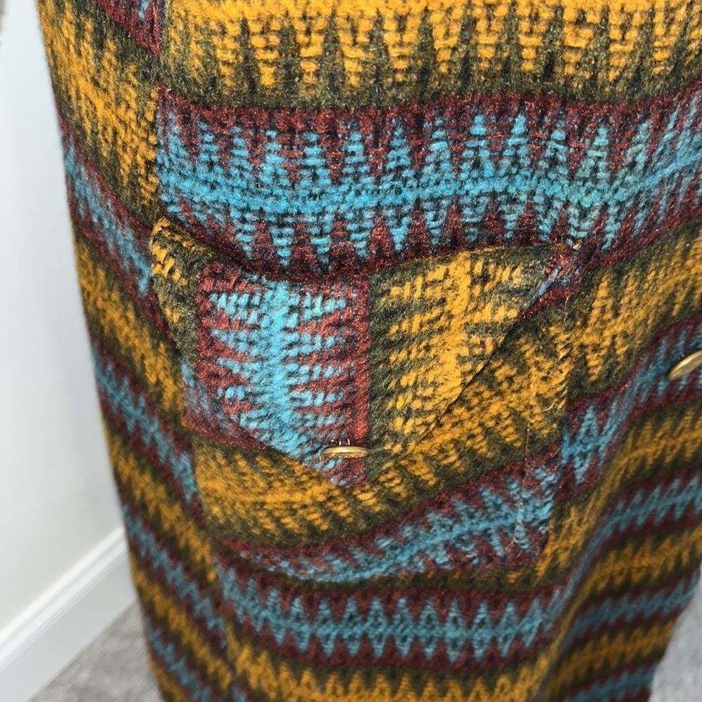 Vintage Homemade Navajo print blanket retro 50's-60's winter Coat jacket M - Picture 5 of 11